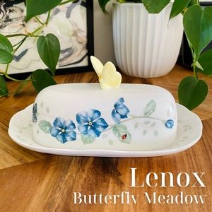 NWB Lenox Butterfly Meadow Oblong Butter Dish